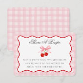 チェリー スウィート ピンク コケッティー ボウ シェア レシピ カード (正面/裏面)