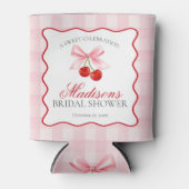 チェリー スウィート ピンク コケッティー ボウ ブライダル シャワー フェア 缶クーラー (正面)