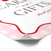 チェリー スウィート ピンク コケッティ ギンガム カード & ギフト ポスター (角)