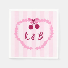 チェリー スウィート ピンク ブライダル シャワー ナプキン スタンダードカクテルナプキン