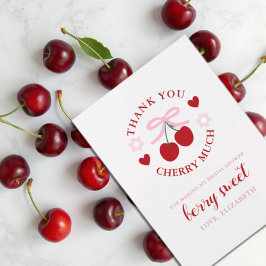 チェリー スウィート ブライズ シャワー サンキューカード