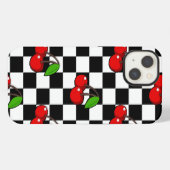 チェリー チェック iPhoneケース (裏面横)