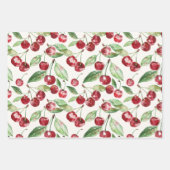 チェリー チェリー 赤 ピンク 白 柄 ラッピングペーパーシート (正面3)