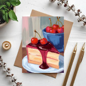 チェリー・チーズケーキ | パン屋の食べ物の絵はがき