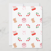 チェリー フルーツ ファースト バースデー パーティー サンキューカード (裏面)