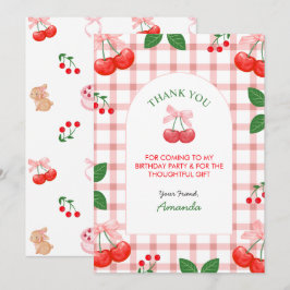 チェリー フルーツ ファースト バースデー パーティー サンキューカード