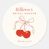 チェリー ブライダル シャワー ラウンドシール (正面)
