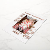 チェリー ブランチ メリー クリスマス フォト プレスド 箔シーズンカード (回転した状態)