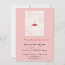 チェリー ベビーシャワー 編集可能