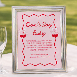 チェリー ベビーシャワー Don't Say Baby ゲーム ポスター