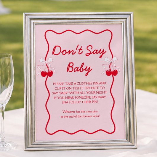 チェリー ベビーシャワー Don't Say Baby ゲーム ポスター