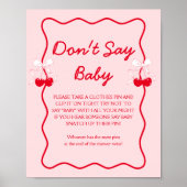 チェリー ベビーシャワー Don't Say Baby ゲーム ポスター (正面)