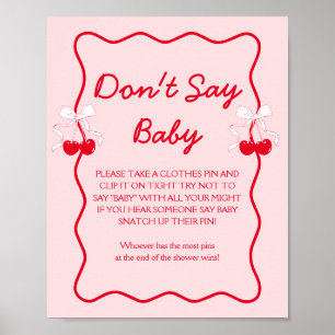 チェリー ベビーシャワー Don't Say Baby ゲーム ポスター
