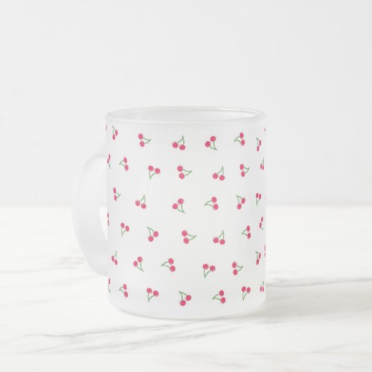 チェリー ホワイト フロストグラスマグカップ (正面左)