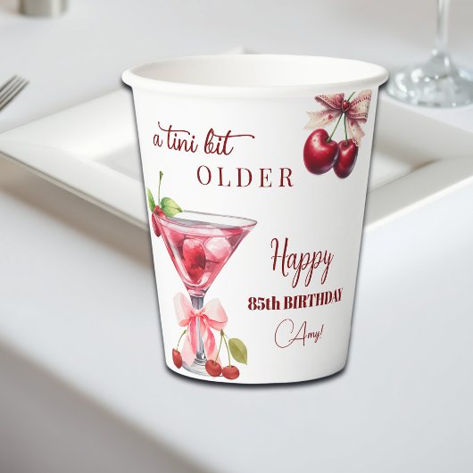 チェリー・マティーニ 85歳の誕生日おめでとう Chic A Tini Bit Older 紙コップ