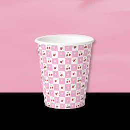 チェリー , リトルフラワー , ピンクホワイトペーパーカップ 紙コップ