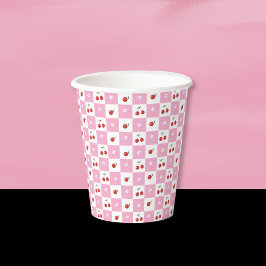 チェリー , リトルフラワー , ピンクホワイトペーパーカップ 紙コップ