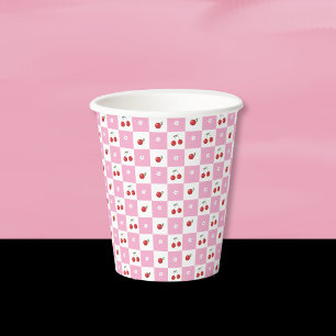 チェリー , リトルフラワー , ピンクホワイトペーパーカップ 紙コップ