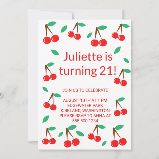 チェリー 招待状 (正面)