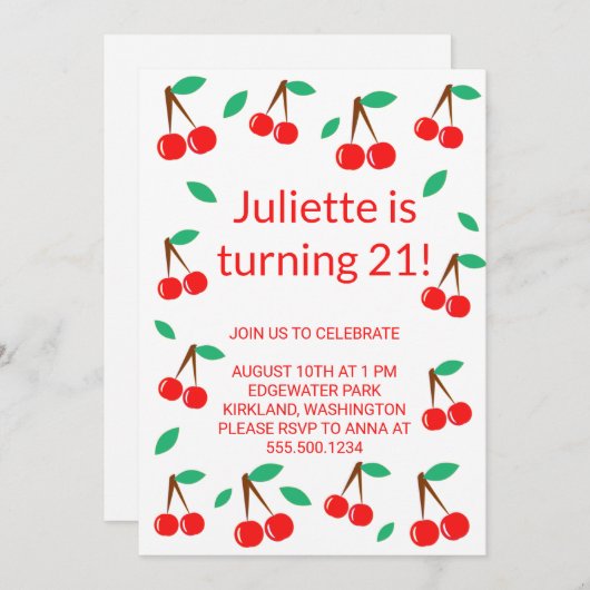 チェリー 招待状 (正面/裏面)