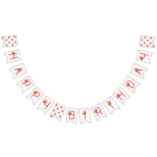 チェリー 1歳の誕生日パーティーバナー バンティングフラッグ