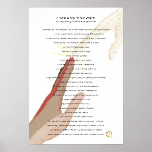 チェリ祈ル・パトンによる子供たちへの祈りの言葉 ポスター (正面)