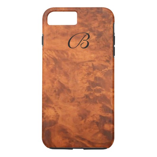 チェルケシアのクルミBurl iPhone7 Plusケース*モノグラム* Case-Mate iPhoneケース (裏面)