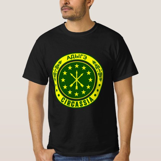 チェルケシア州旗、アディガ州旗、アディガ州旗。 Tシャツ (正面)