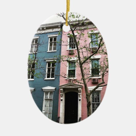 チェルシーのタウンハウス、NYC セラミックオーナメント (正面)