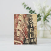 チェルシーのホテルのヴィンテージの水彩画の郵便はがき ポストカード (スタンド正面)