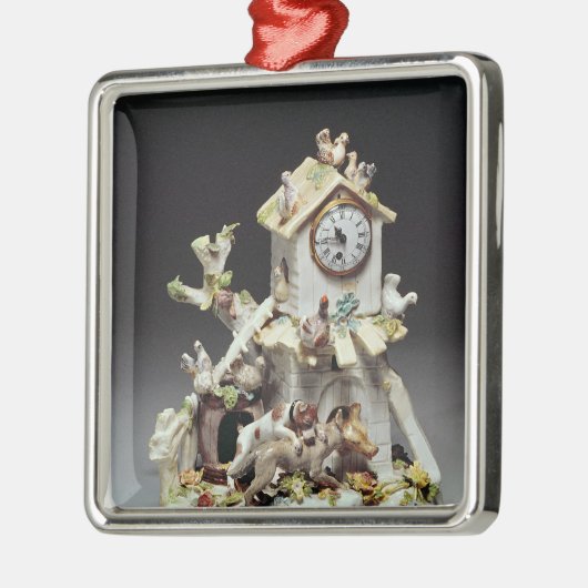 チェルシーの磁器の農場構内の時計箱 メタルオーナメント (左)