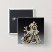 チェルシーの磁器の農場構内の時計箱 缶バッジ (正面&裏面)