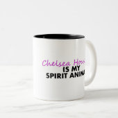 チェルシーは私の精神動物です ツートーンマグカップ (正面右)