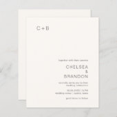 チェルシーアイボリーモダン結婚式招待状 (正面/裏面)