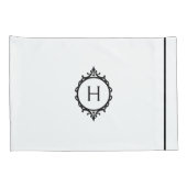 チェルシーストミーブルーとホワイトモノグラムの 枕カバー (裏面-右)