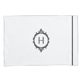 チェルシーストミーブルーとホワイトモノグラムの 枕カバー (正面右)