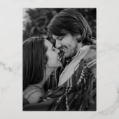 チェルシーブラックフォトモダン結婚ズ 箔招待状 (裏面)