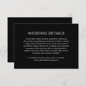 チェルシーブラックモダン結婚ズ エンクロージャーカード (正面/裏面)