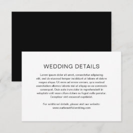 チェルシーブラック&ホワイトモダンズ結婚ズ エンクロージャーカード