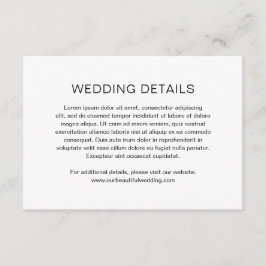 チェルシーブラック&ホワイトモダンズ結婚ズ エンクロージャーカード