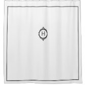 チェルシーブラック&ホワイトモノグラムの シャワーカーテン (正面)