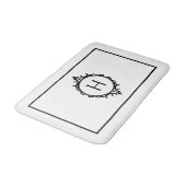 チェルシーブラック&ホワイトモノグラムの バスマット (アングル)