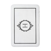 チェルシーブラック&ホワイトモノグラムの バスマット (正面縦)