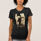 チェルシームーア--- 合われたT黒い中型の"Lizzy Benn Tシャツ (正面)