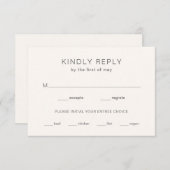 チェルシーモダンアイボリー結婚ズ 出欠カード (正面/裏面)