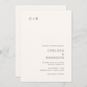 チェルシーモダンアイボリー結婚ズ 招待状 (正面/裏面)