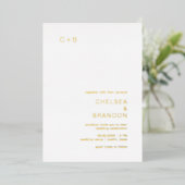 チェルシーモダン結婚の 箔招待状 (立ち正面)