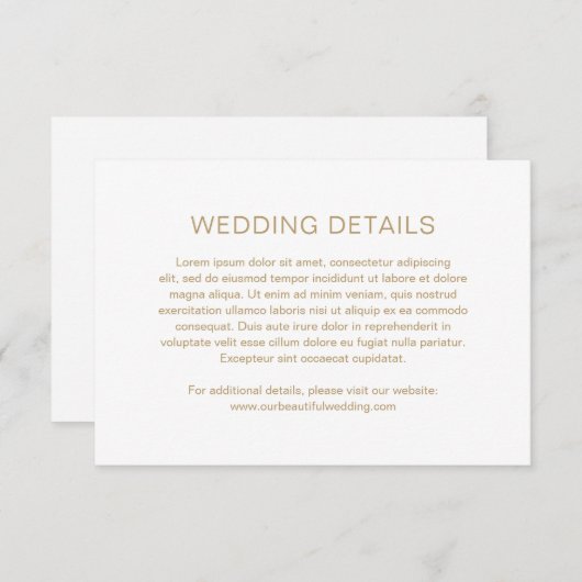 チェルシーモダン金ゴールド結婚ズ エンクロージャーカード (正面/裏面)