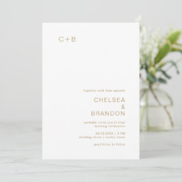 チェルシーモダン金ゴールド結婚ズ 招待状