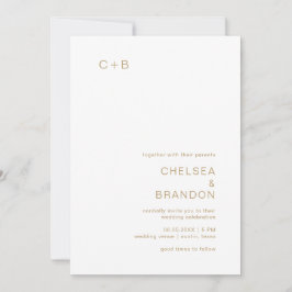 チェルシーモダン金ゴールド結婚ズ 招待状